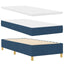 Box spring seng med madras med hovedgærde Blå 90 x 200 cm Stof
