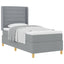 Box spring seng med hovedgærde Lysegrå 100 x 200 cm Stof