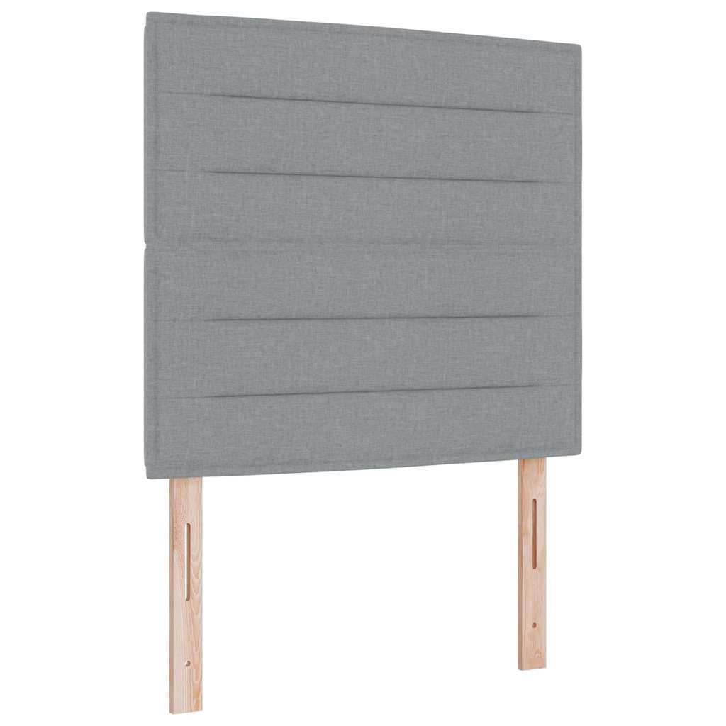Box spring seng med hovedgærde Lysegrå 100 x 200 cm Stof