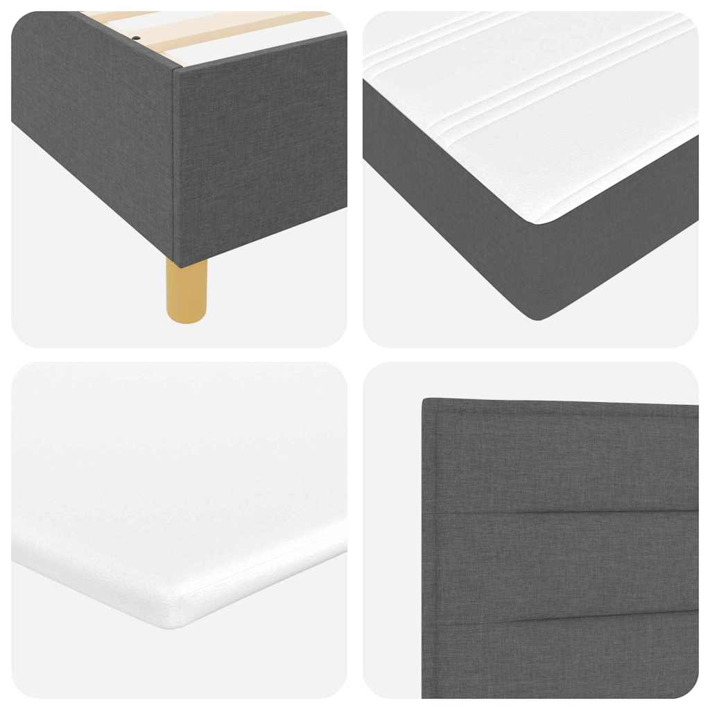 Box spring seng med madras Mørkegrå 100 x 200 cm Stof