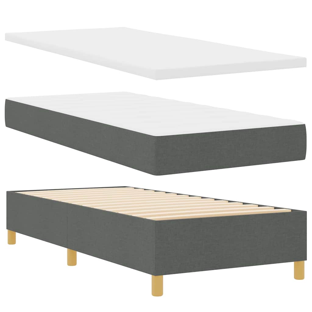 Box spring seng med madras Mørkegrå 100 x 200 cm Stof