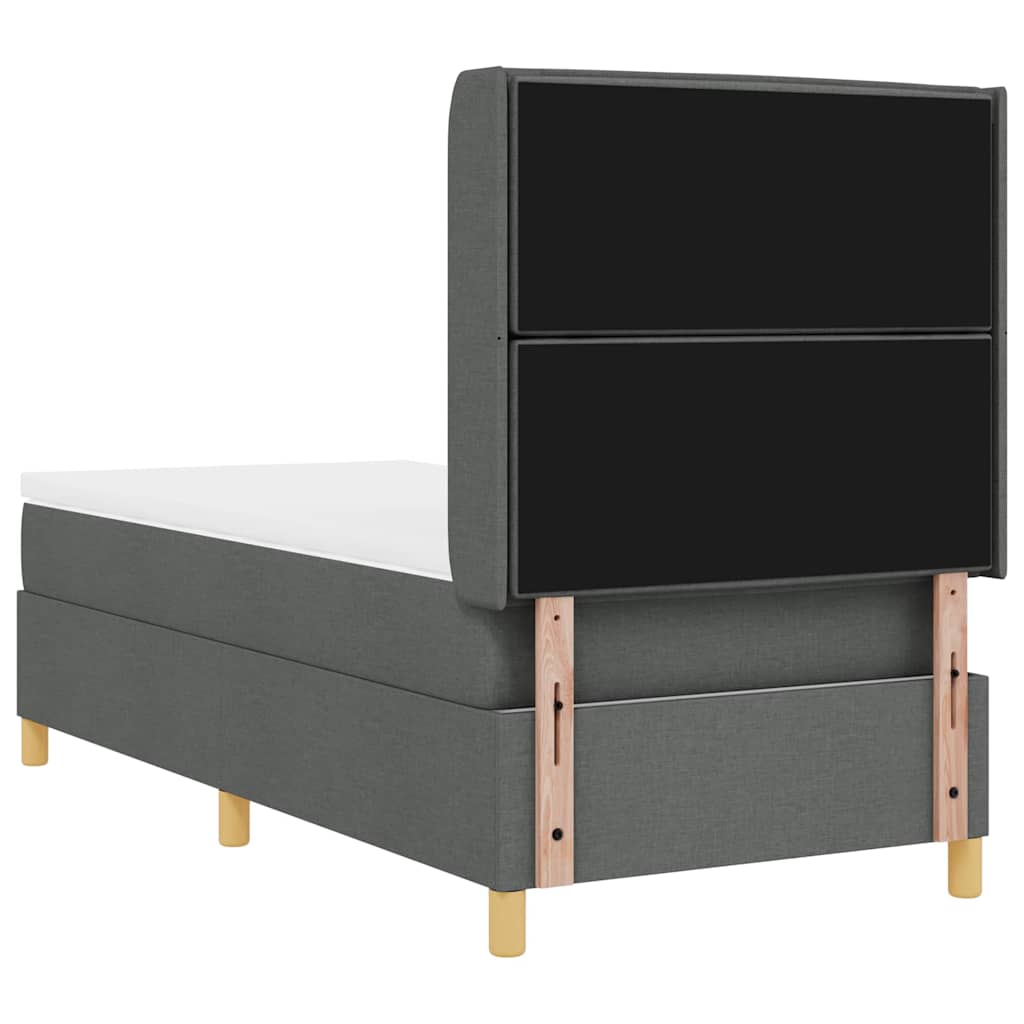 Box spring seng med madras Mørkegrå 100 x 200 cm Stof