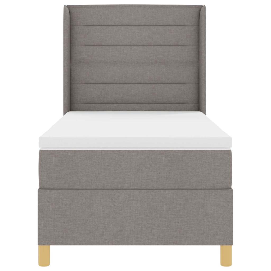 Box spring seng med madras Gråbrun 100 x 200 cm Stof