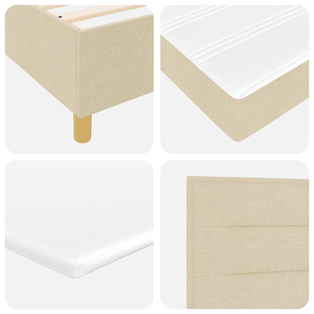 Box spring seng med madras Creme 100 x 200 cm Stof