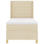 Box spring seng med madras Creme 100 x 200 cm Stof