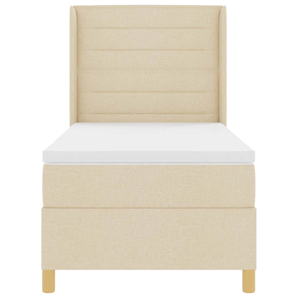 Box spring seng med madras Creme 100 x 200 cm Stof