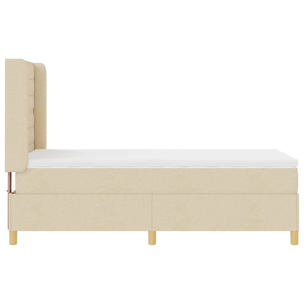 Box spring seng med madras Creme 100 x 200 cm Stof