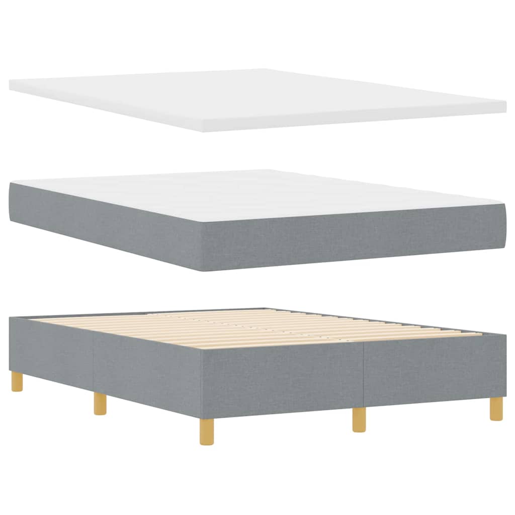 Box spring seng med madras Lysegrå 140 x 190 cm Stof