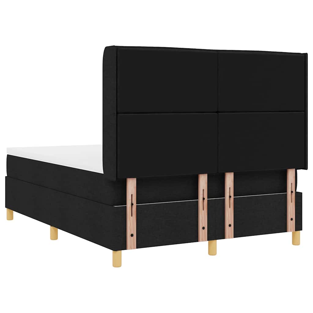 Box spring seng med madras Sort 140 x 190 cm Stof