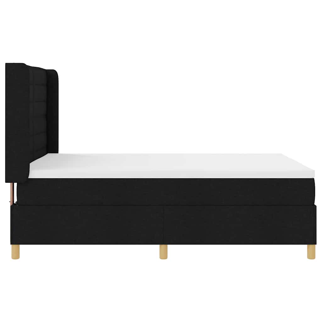Box spring seng med madras Sort 140 x 190 cm Stof