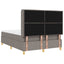 Box spring seng med hovedgærde Gråbrun 140 x 190 cm Stof