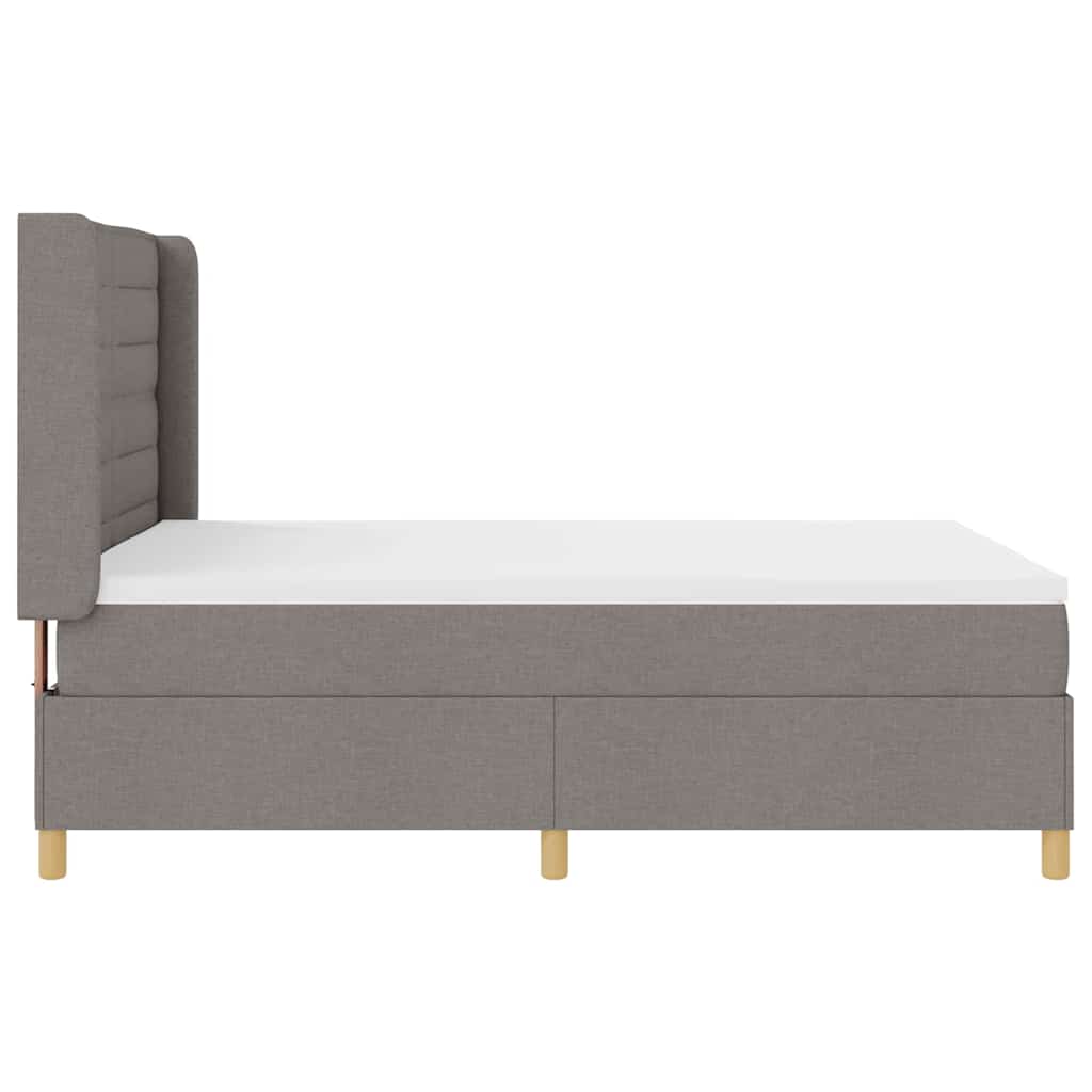 Box spring seng med hovedgærde Gråbrun 140 x 190 cm Stof