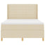 Box spring seng med madras Creme 140 x 190 cm Stof