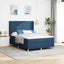 Box spring seng med madras med hovedgærde Blå 140 x 190 cm Stof