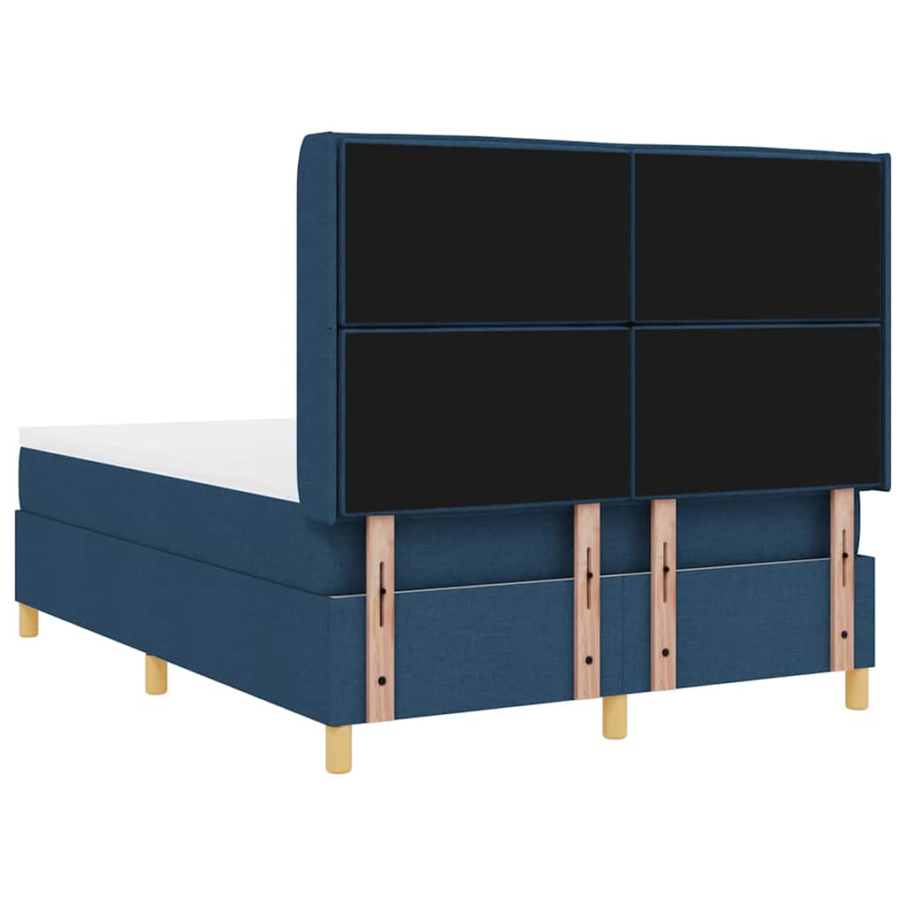 Box spring seng med madras med hovedgærde Blå 140 x 190 cm Stof