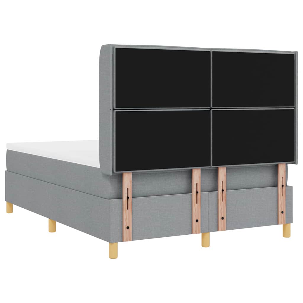 Box spring seng med madras Lysegrå 140 x 200 cm Stof