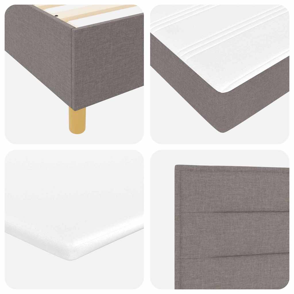 Box spring seng med hovedgærde Gråbrun 140 x 200 cm Stof