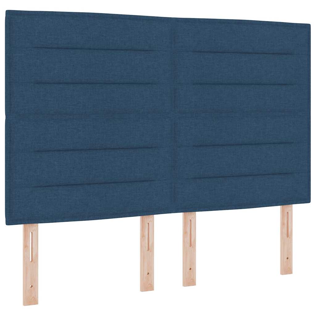 Box spring seng med madras med hovedgærde Blå 140 x 200 cm Stof