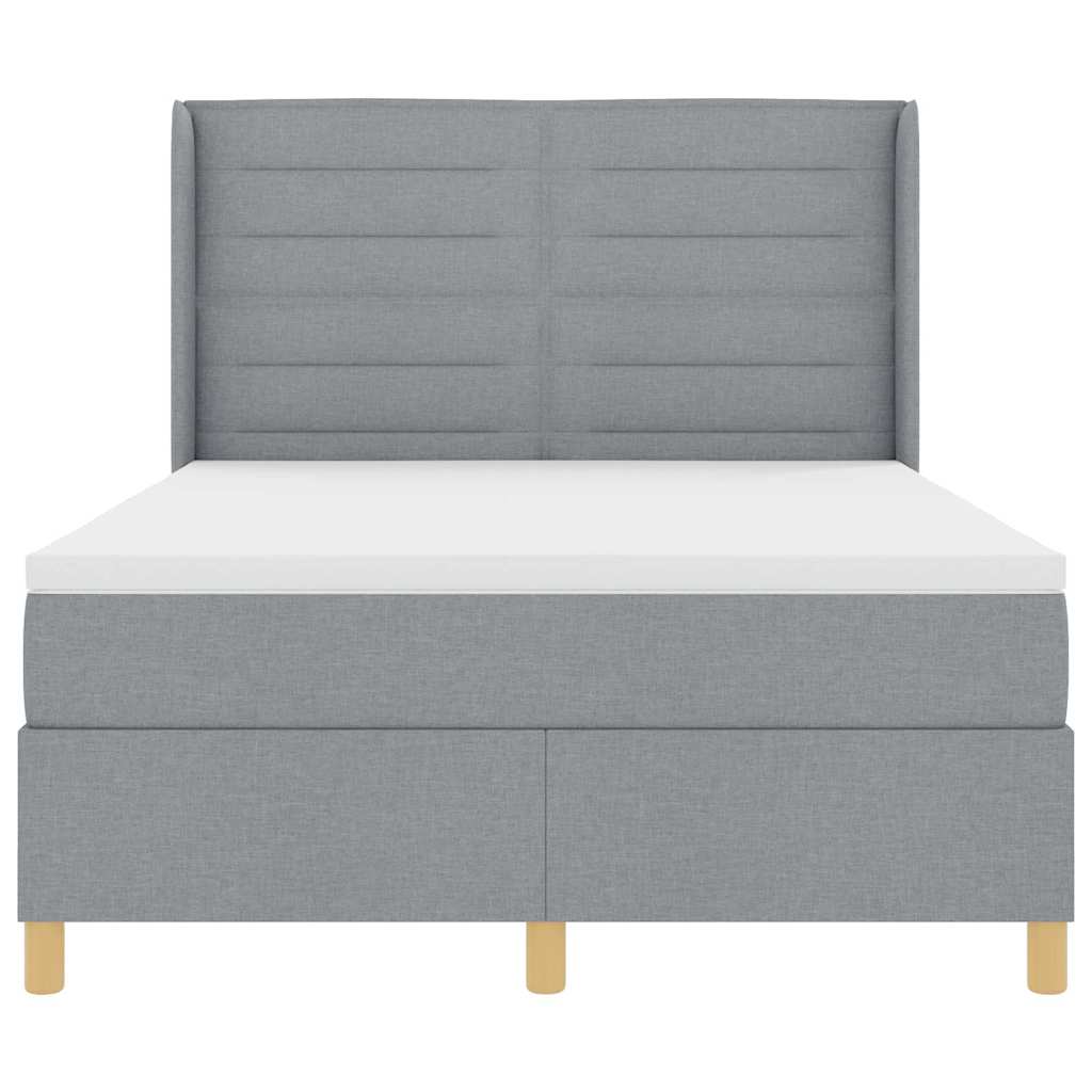 Box spring seng med madras Lysegrå 160 x 200 cm Stof