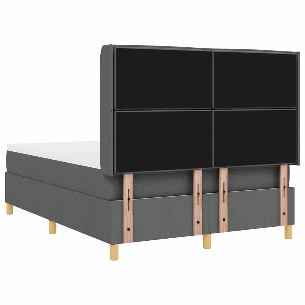 Box spring seng med madras Mørkegrå 160 x 200 cm Stof