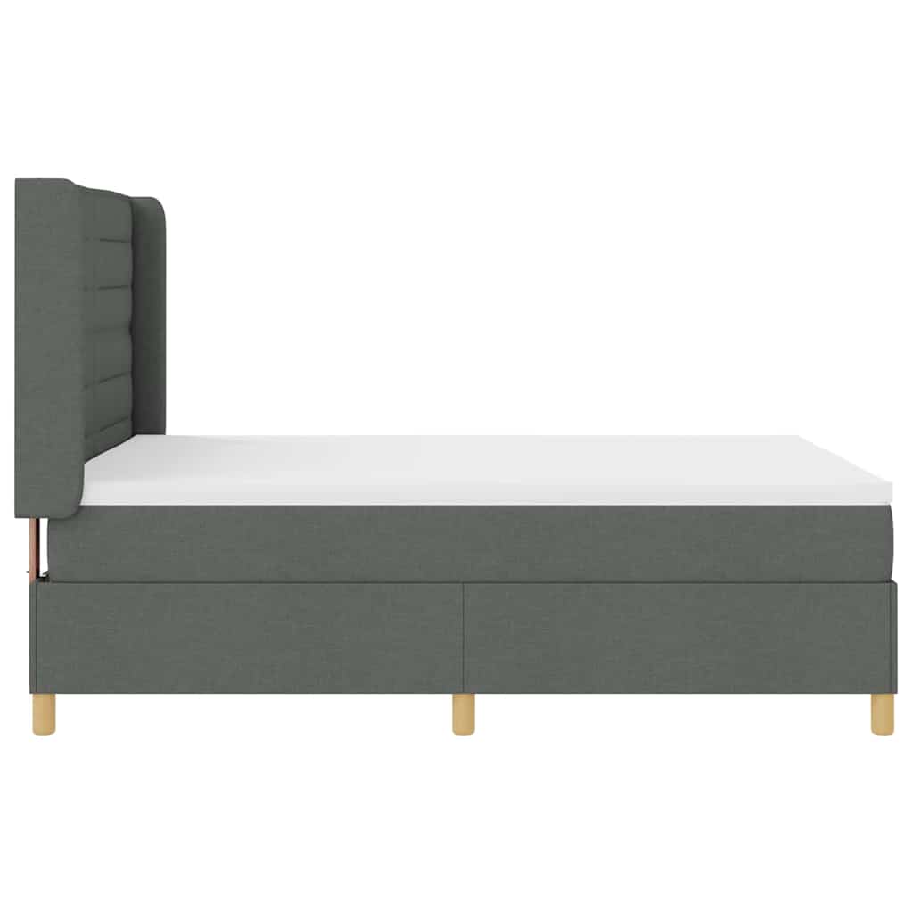 Box spring seng med madras Mørkegrå 160 x 200 cm Stof