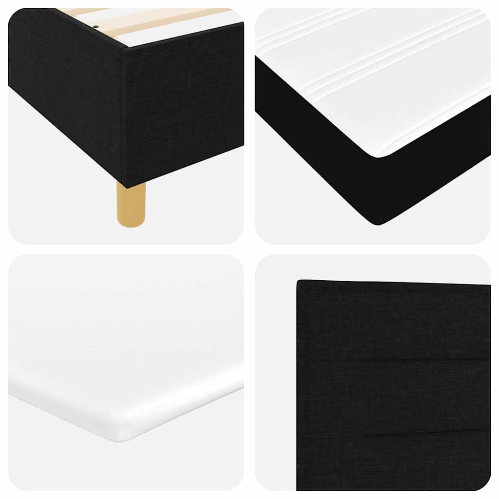 Box spring seng med madras Sort 160 x 200 cm Stof