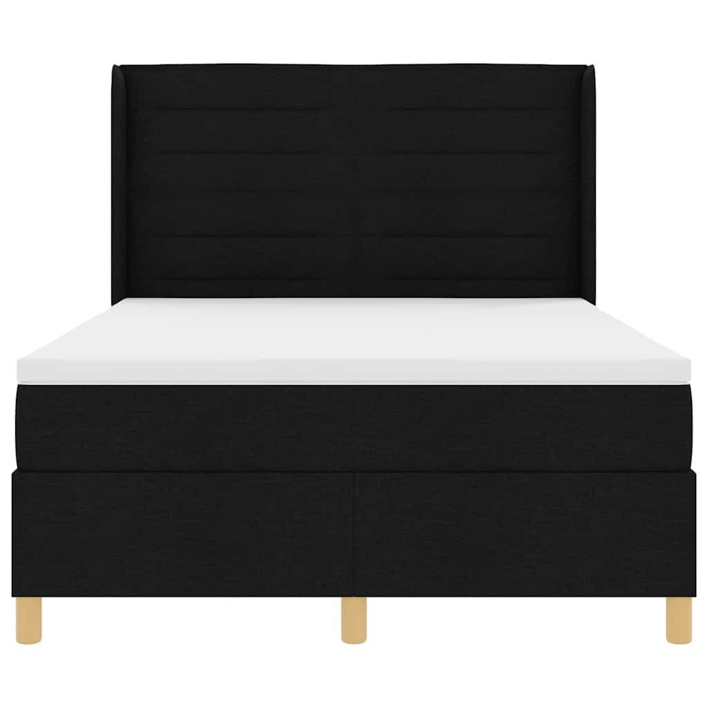 Box spring seng med madras Sort 160 x 200 cm Stof
