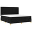Box spring seng med madras Sort 180 x 200 cm Stof