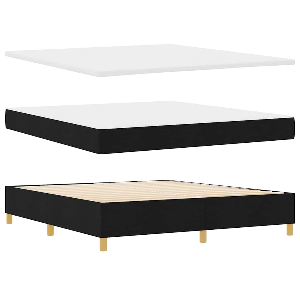 Box spring seng med madras Sort 180 x 200 cm Stof
