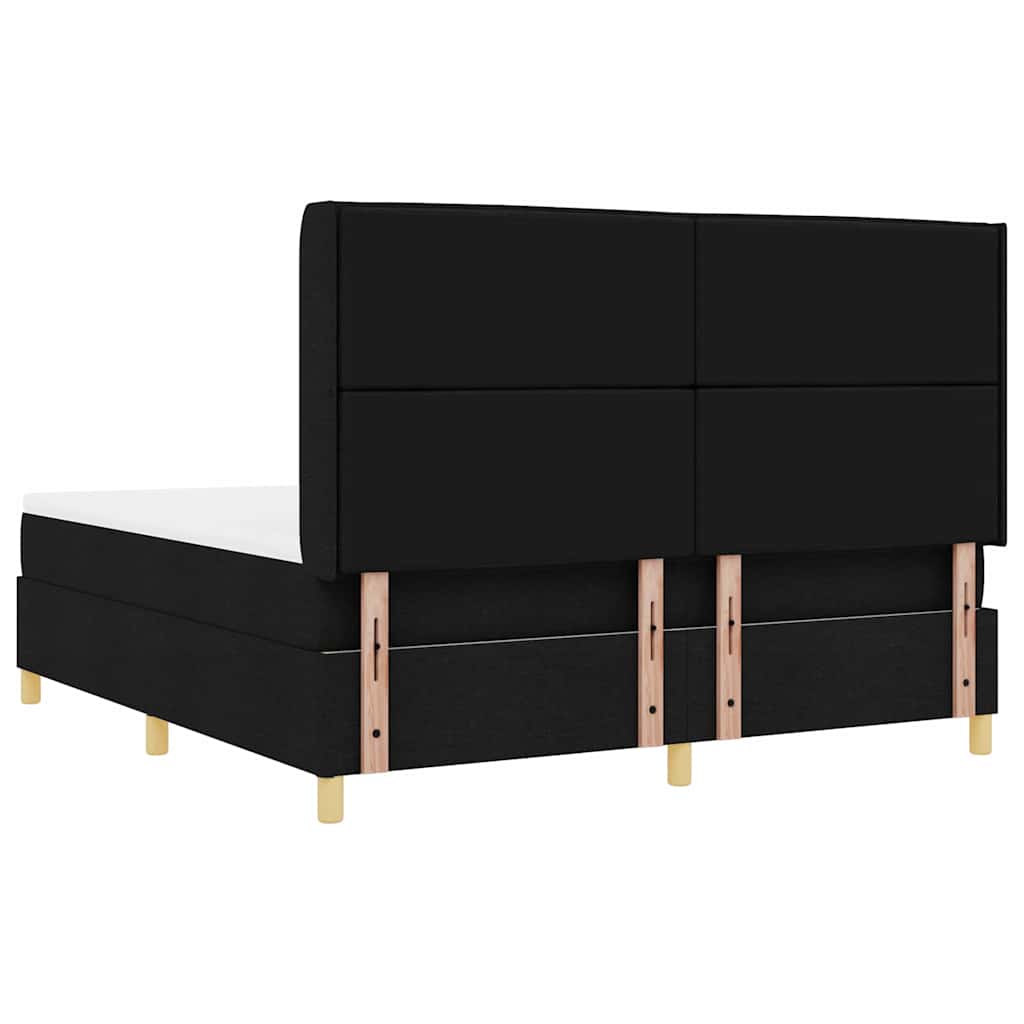 Box spring seng med madras Sort 180 x 200 cm Stof