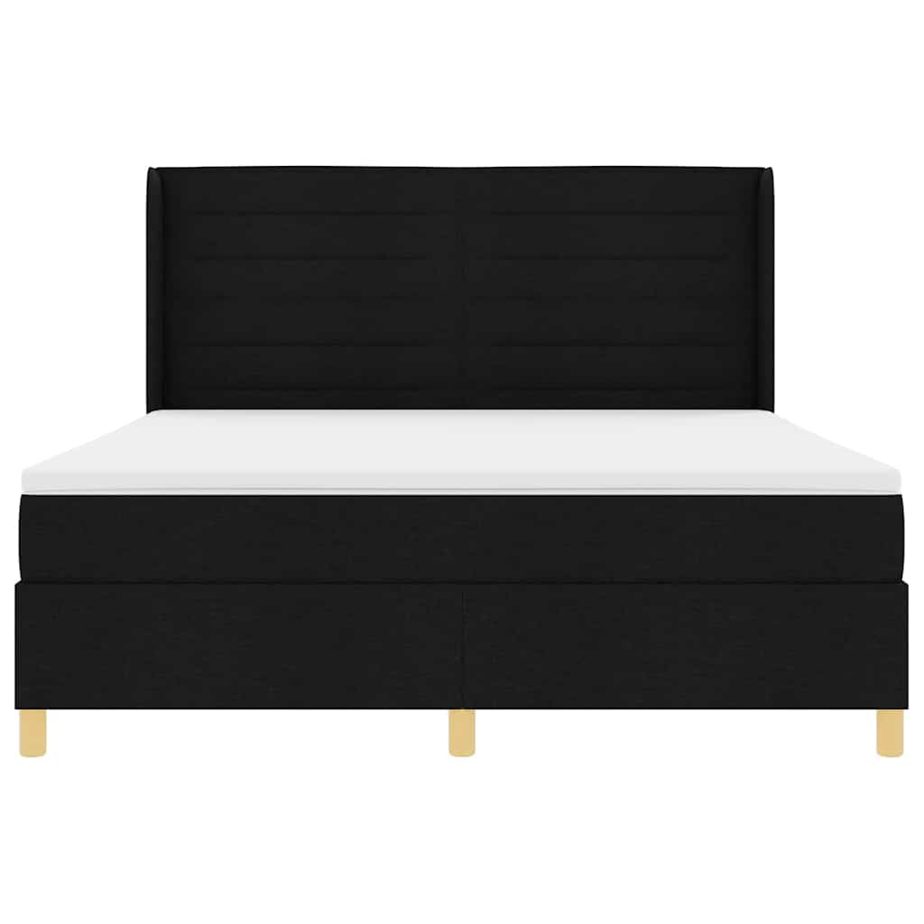 Box spring seng med madras Sort 180 x 200 cm Stof