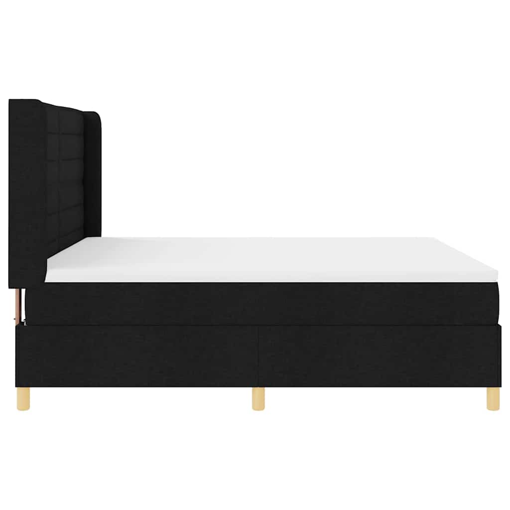 Box spring seng med madras Sort 180 x 200 cm Stof