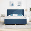 Box spring seng med madras med hovedgærde Blå 180 x 200 cm Stof