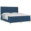 Box spring seng med madras med hovedgærde Blå 180 x 200 cm Stof