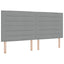 Box spring seng med madras Lysegrå 200 x 200 cm Stof
