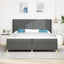 Box spring seng med madras Mørkegrå 200 x 200 cm Stof