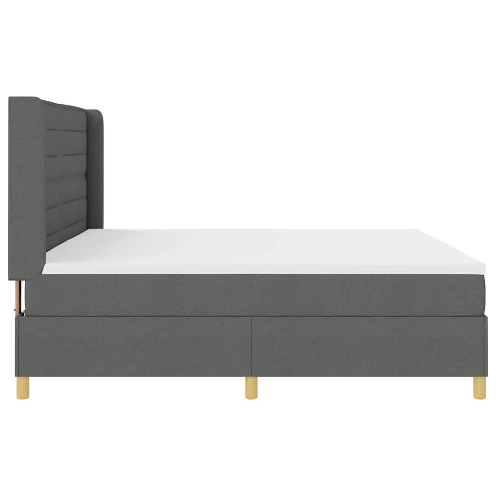 Box spring seng med madras Mørkegrå 200 x 200 cm Stof