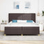Box spring seng med madras Mørk Brun 200 x 200 cm Stof
