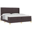 Box spring seng med madras Mørk Brun 200 x 200 cm Stof