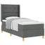 Box spring seng med hovedgærde Mørkegrå 80 x 200 cm Stof