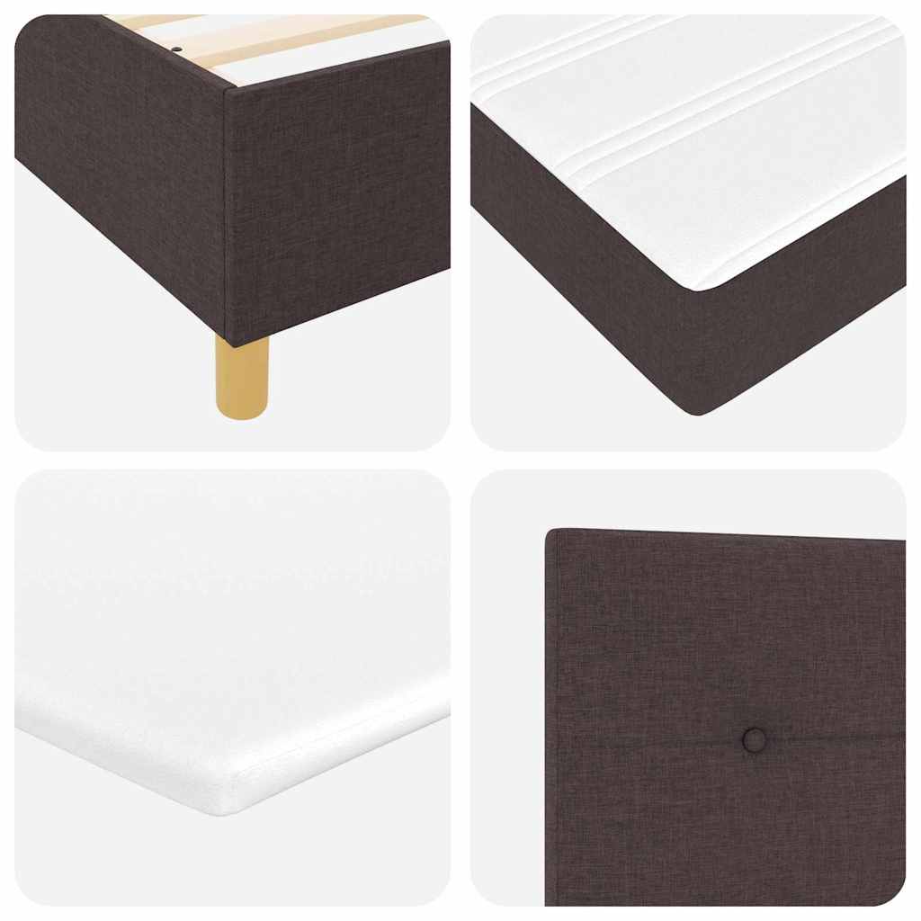 Box spring seng med hovedgærde Mørk Brun 80 x 200 cm Stof