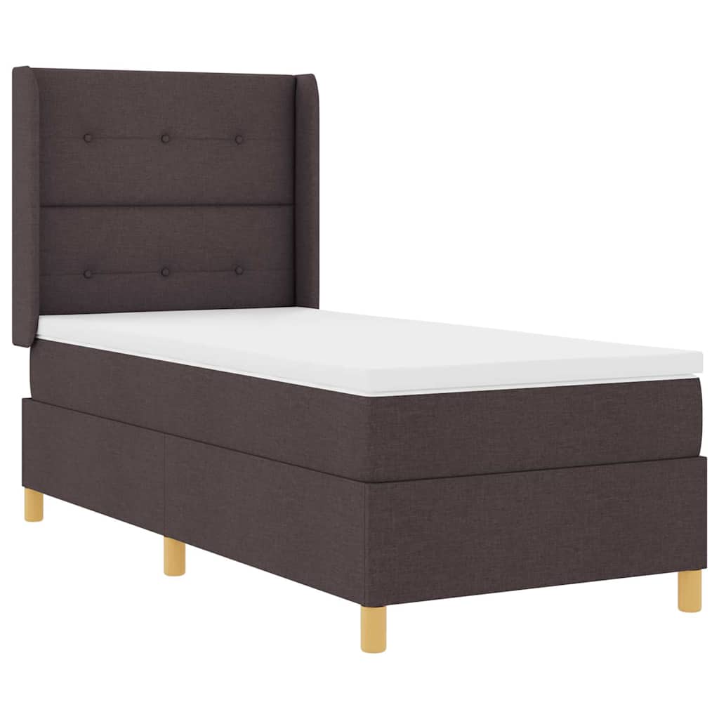 Box spring seng med hovedgærde Mørk Brun 80 x 200 cm Stof