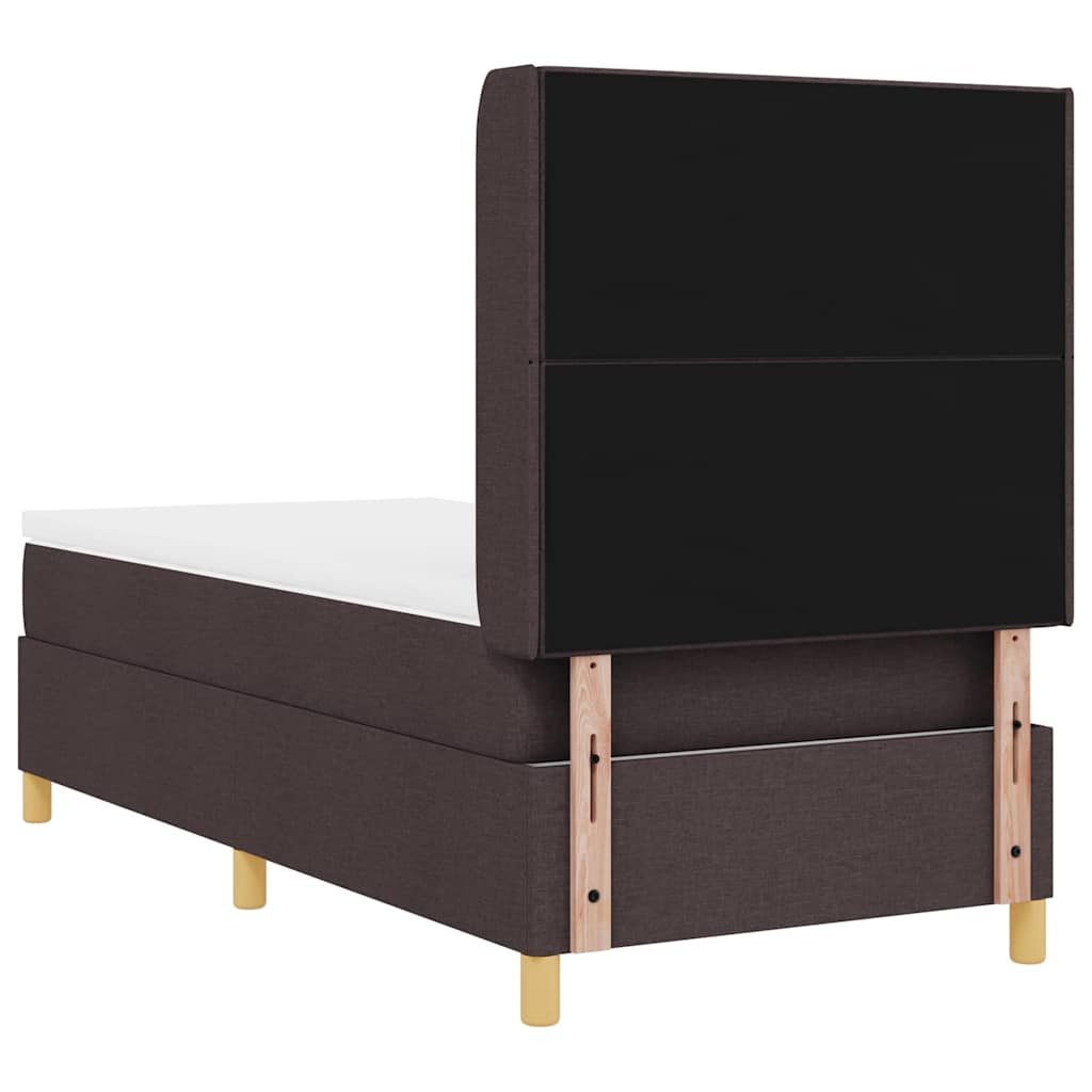 Box spring seng med hovedgærde Mørk Brun 80 x 200 cm Stof