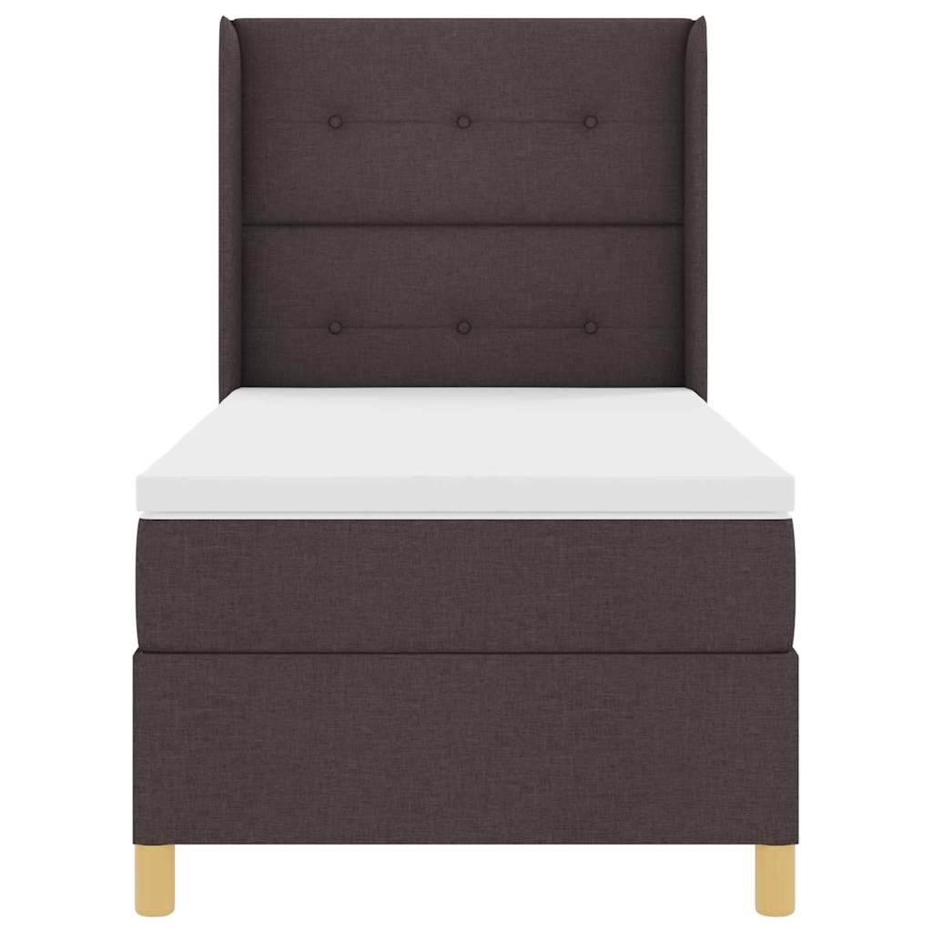 Box spring seng med hovedgærde Mørk Brun 80 x 200 cm Stof
