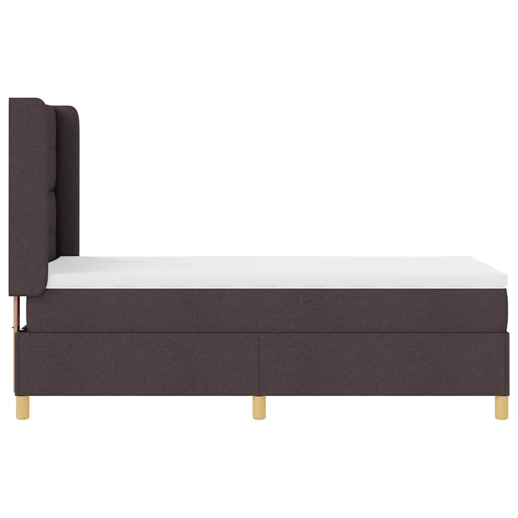 Box spring seng med hovedgærde Mørk Brun 80 x 200 cm Stof