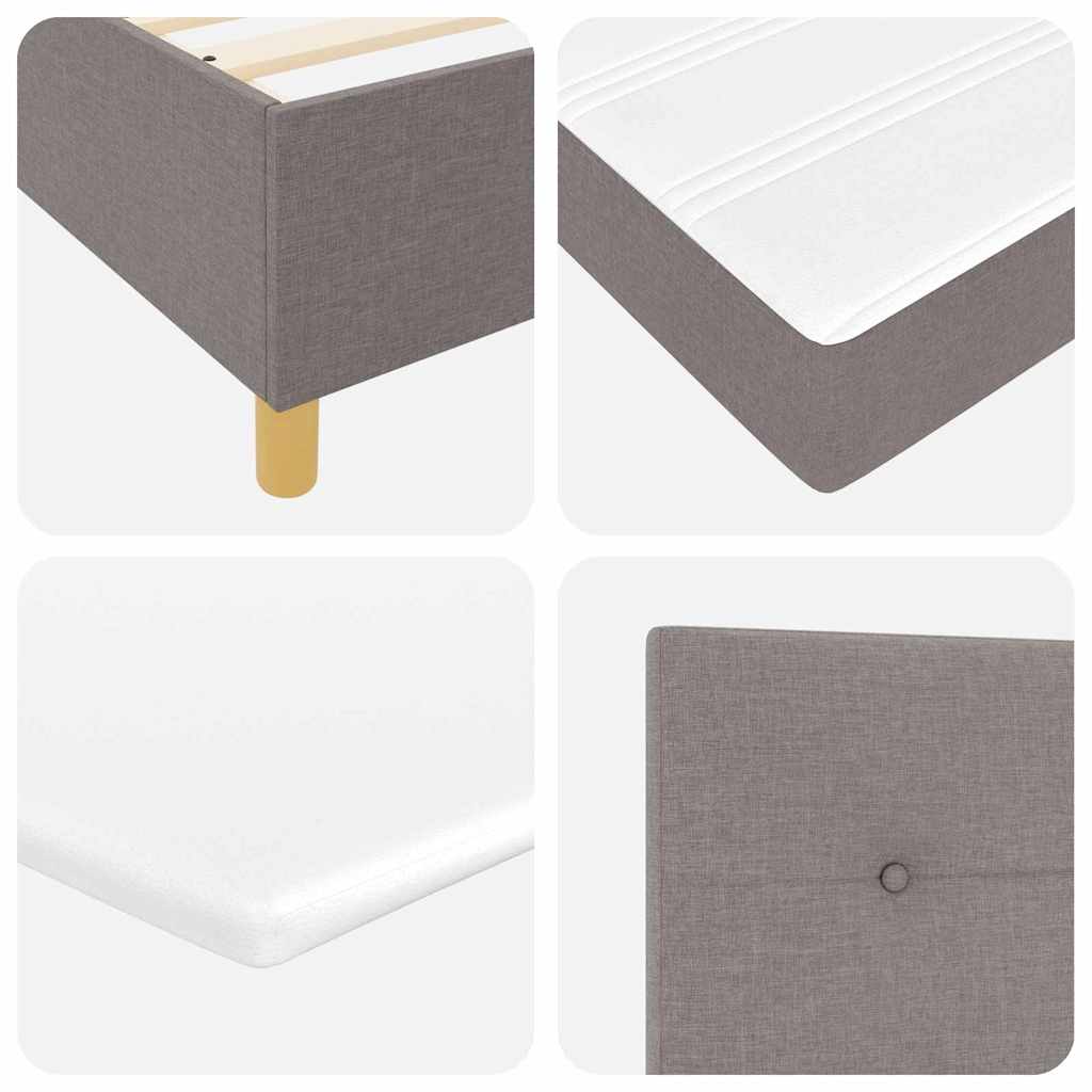 Box spring seng med hovedgærde Gråbrun 80 x 200 cm Stof