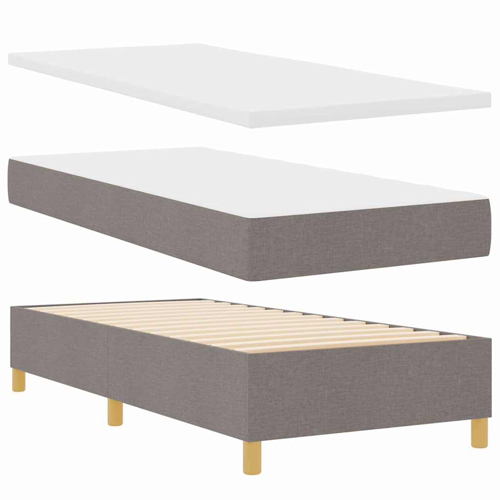 Box spring seng med hovedgærde Gråbrun 80 x 200 cm Stof