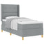 Box spring seng med hovedgærde Lysegrå 90 x 190 cm Stof