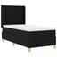 Box spring seng med hovedgærde Sort 90 x 190 cm Stof