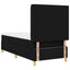 Box spring seng med hovedgærde Sort 90 x 190 cm Stof